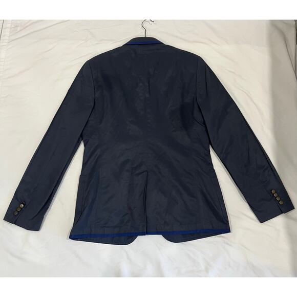 Paul Smith Men's Mid-Fit Navy Stretch Organic Cotton Unlined Blazer - Picture 2 of 7